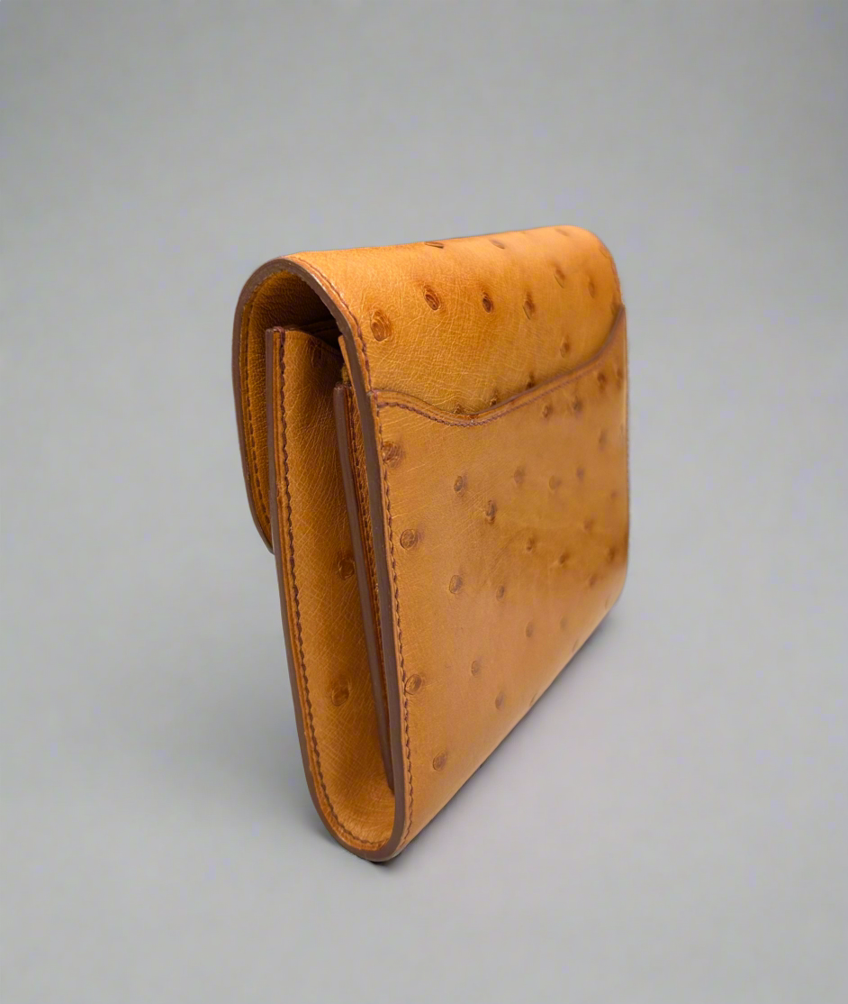 HERMÈS Constance Short Wallet In Ostritch