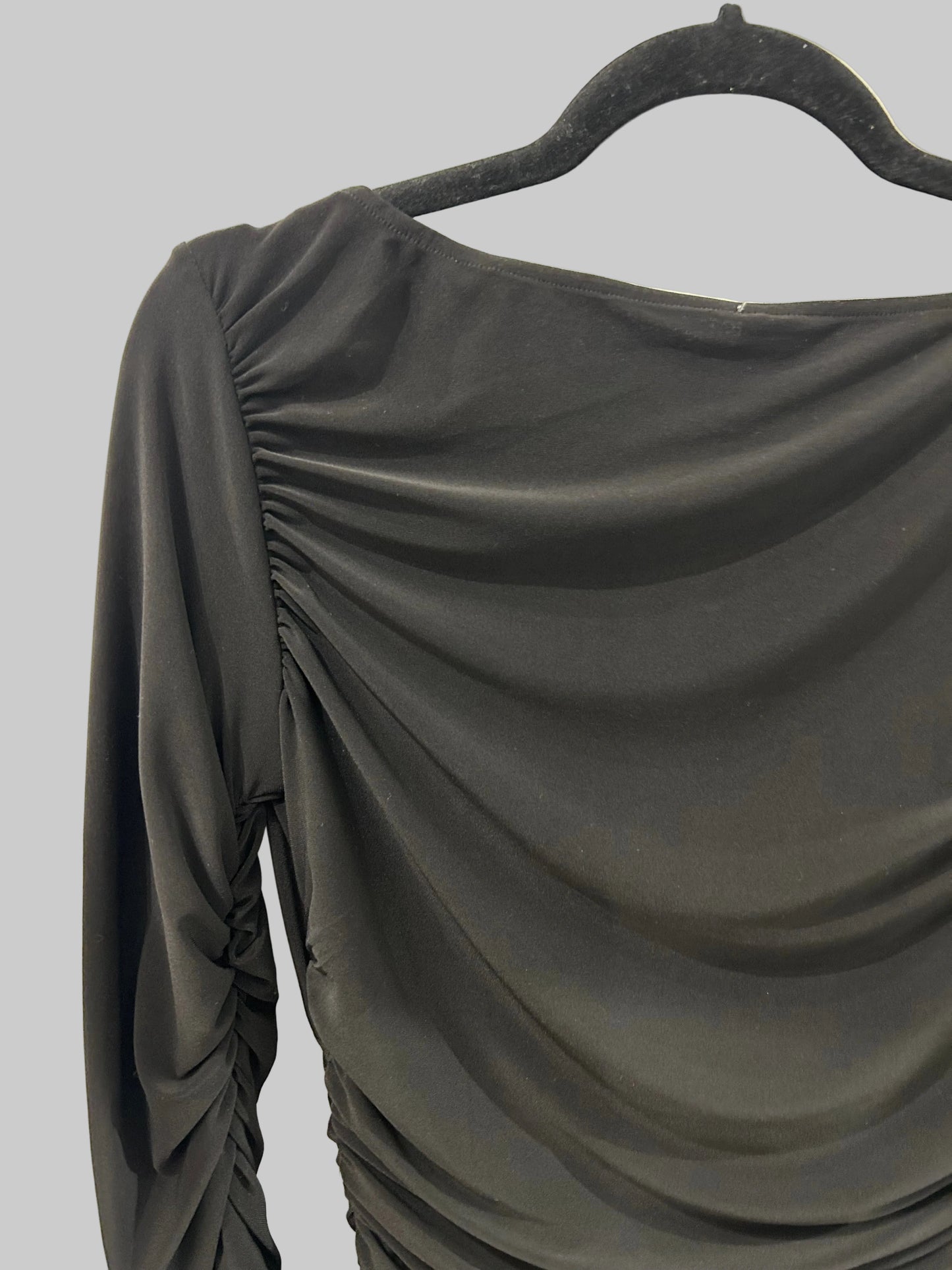 NEW* NORMA KAMALI Black Ruched Dress - Size M