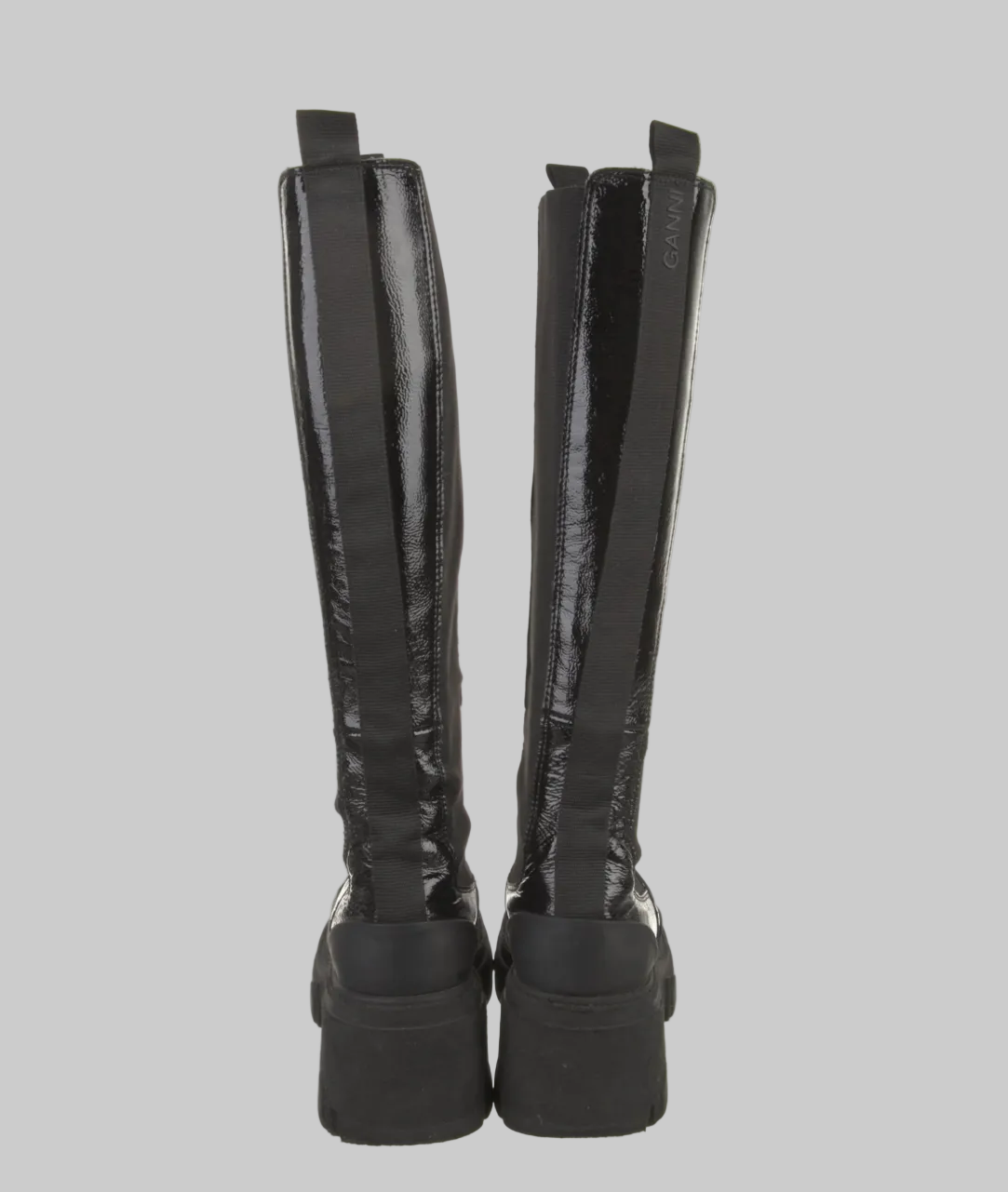 GANNI Patent Leather Chelsea Boot - Size 39