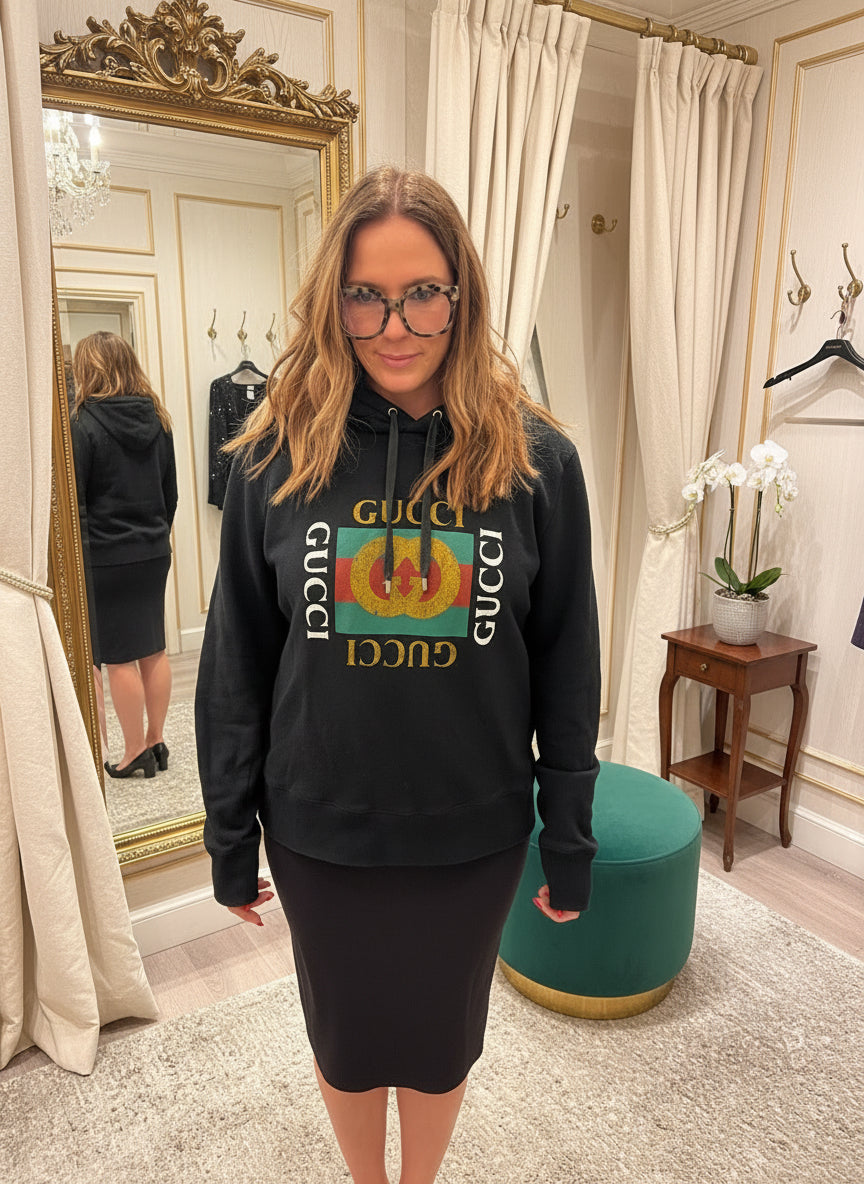 GUCCI distressed logo hoodie - Size M