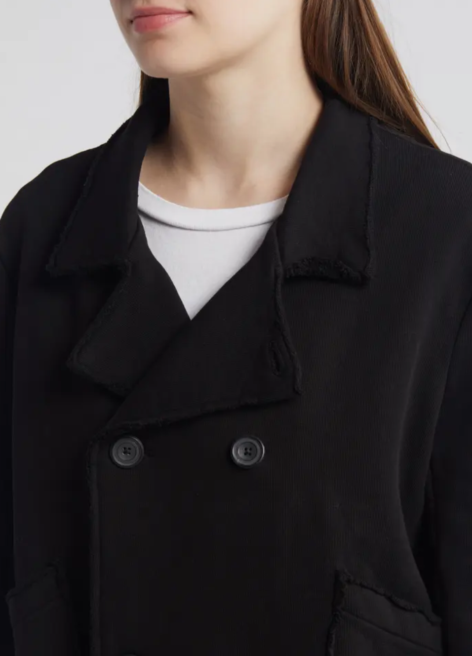 FRANK & EILEEN Mini Belfast Cropped Knit Peacoat - Size M
