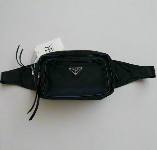 PRADA Nylon Leather Trim Belt Bag