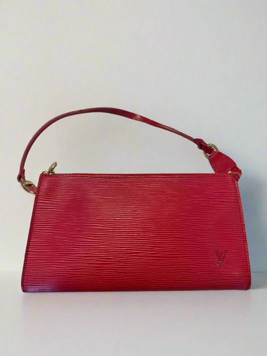 LOUIS VUITTON Red Epi Pochette