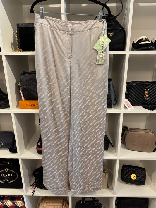 New* OFF WHITE Satin logo pant - Size 40