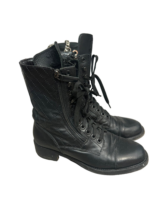CHANEL Lace up Combat Boot - Size 40