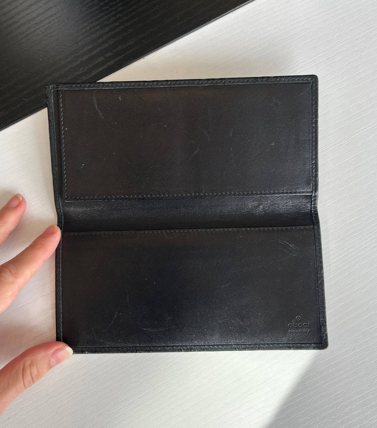 GUCCI Black GG Long Wallet