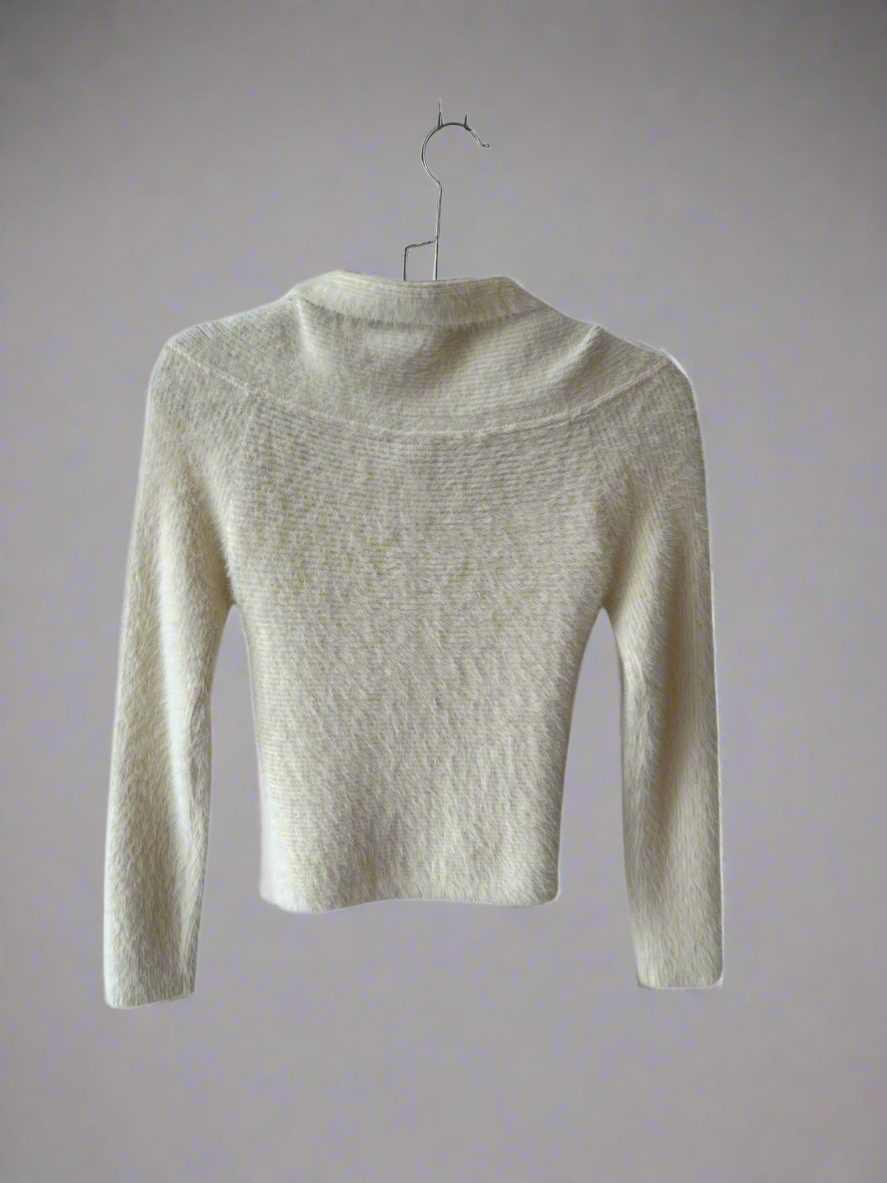 JOHNATHAN SIMKHAI NEW- Ivory Wrap Longsleeve - Size s