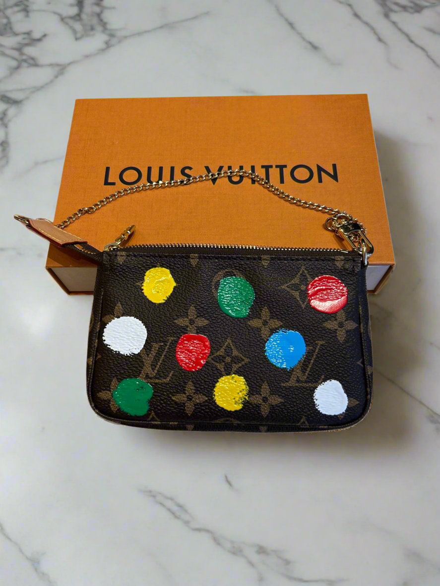 LOUIS VUITTON X Yayoi Kusama Monogram Painted Mini Pochette