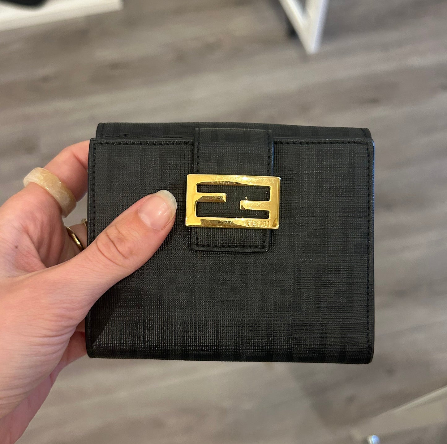 FENDI Zucchino Compact Monogram Wallet