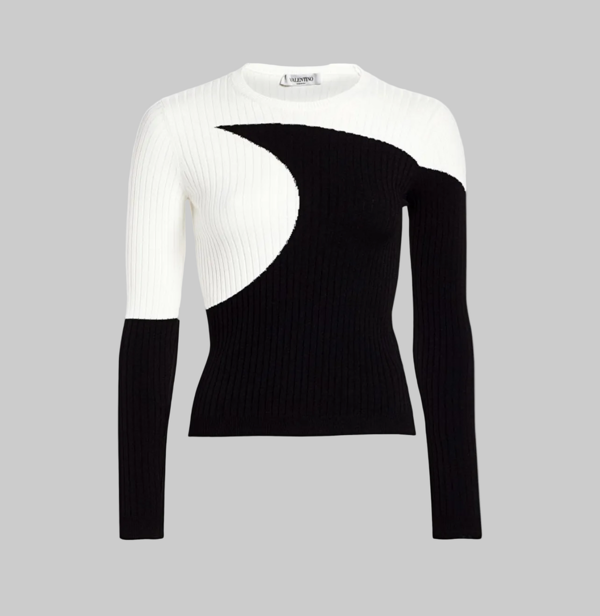 VALENTINO Luna Ribbed Knit Sweater - Size M