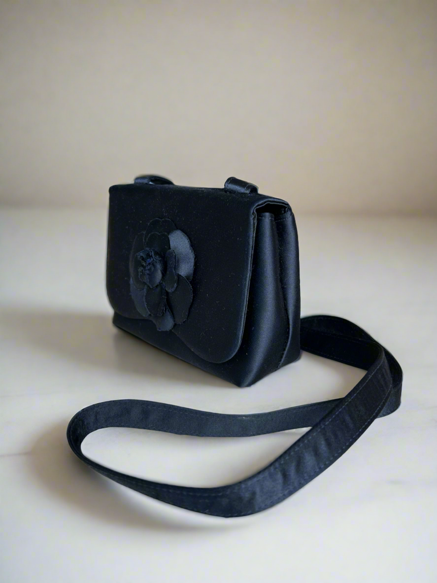 CHANEL Navy Camellia Crossbody