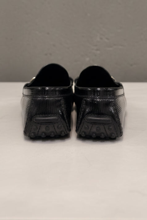 LOUIS VUITTON Black Epi Leather Loafers - Size 37