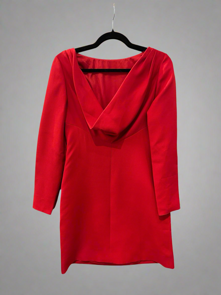 VALENTINO Red Cowl Back Dress - Size 38