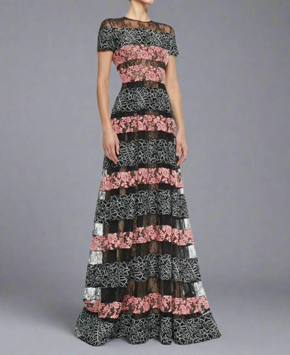ELIE SAAB Lace Panel Gown - Size 36