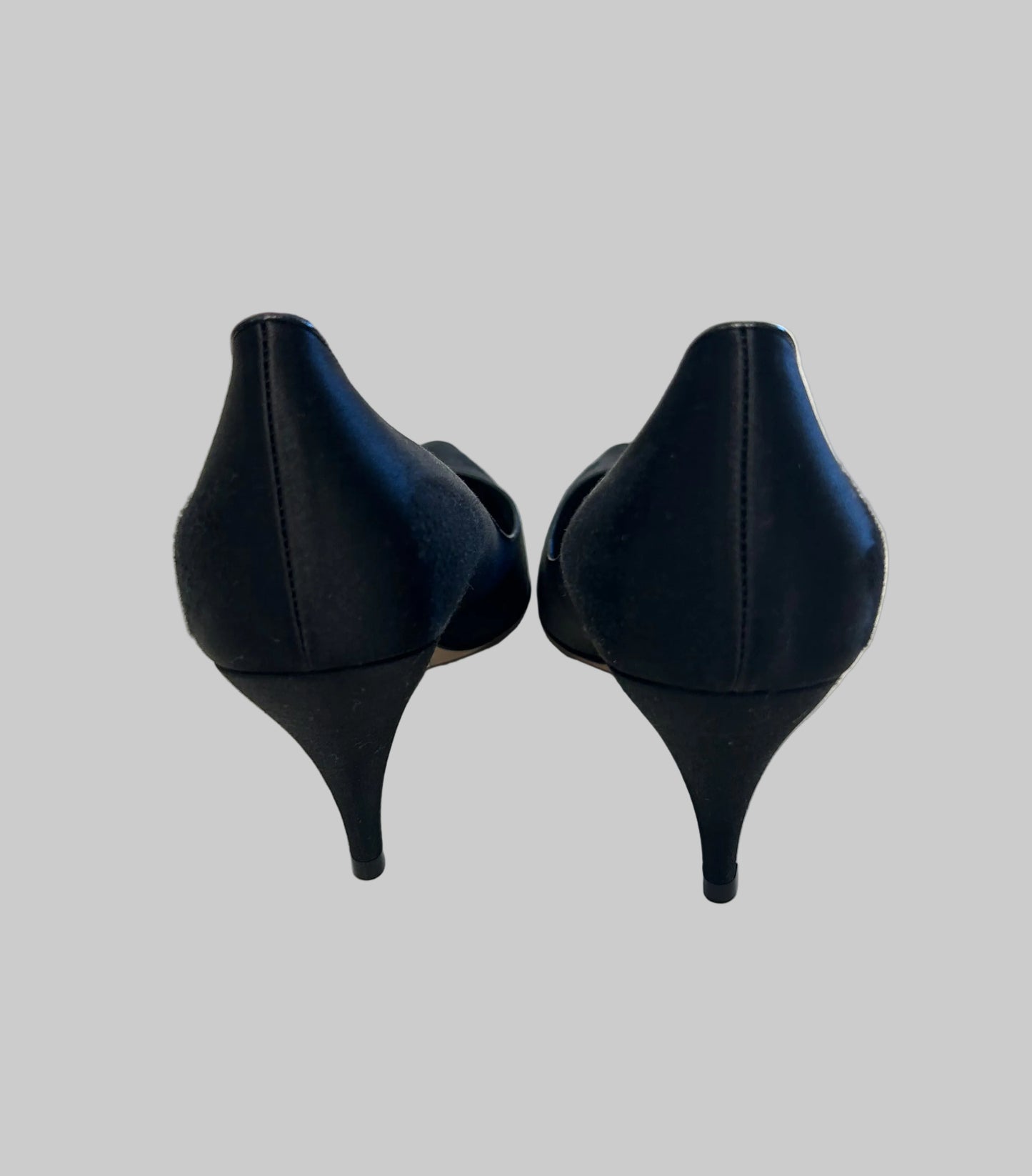 THE ROW Black Satin Distressed Pump - Size 36