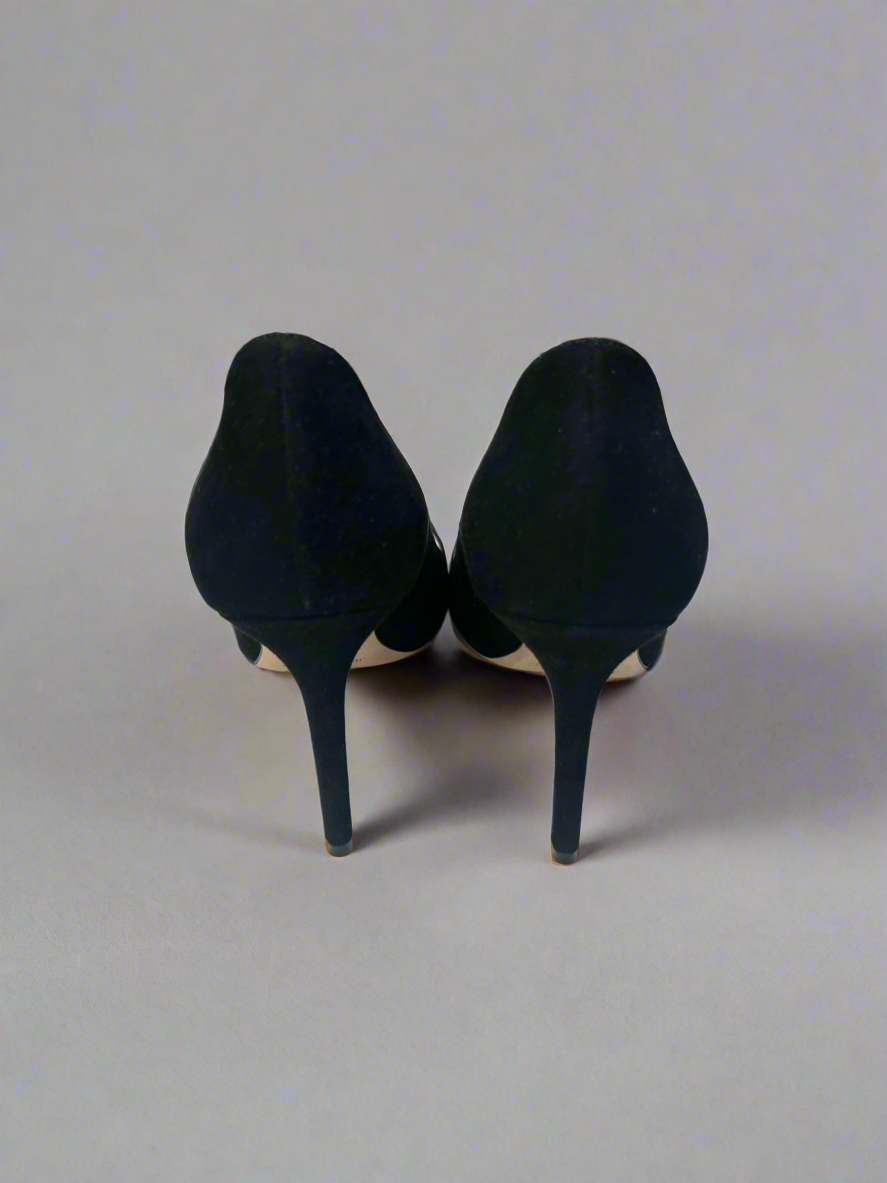 JIMMY CHOO Suede Crystal Embellished Pumps - Size 39.5