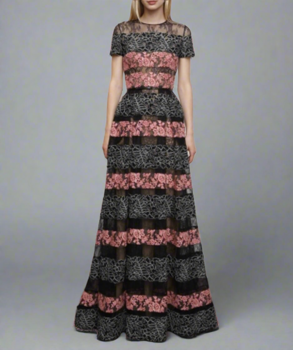 ELIE SAAB Lace Panel Gown - Size 36