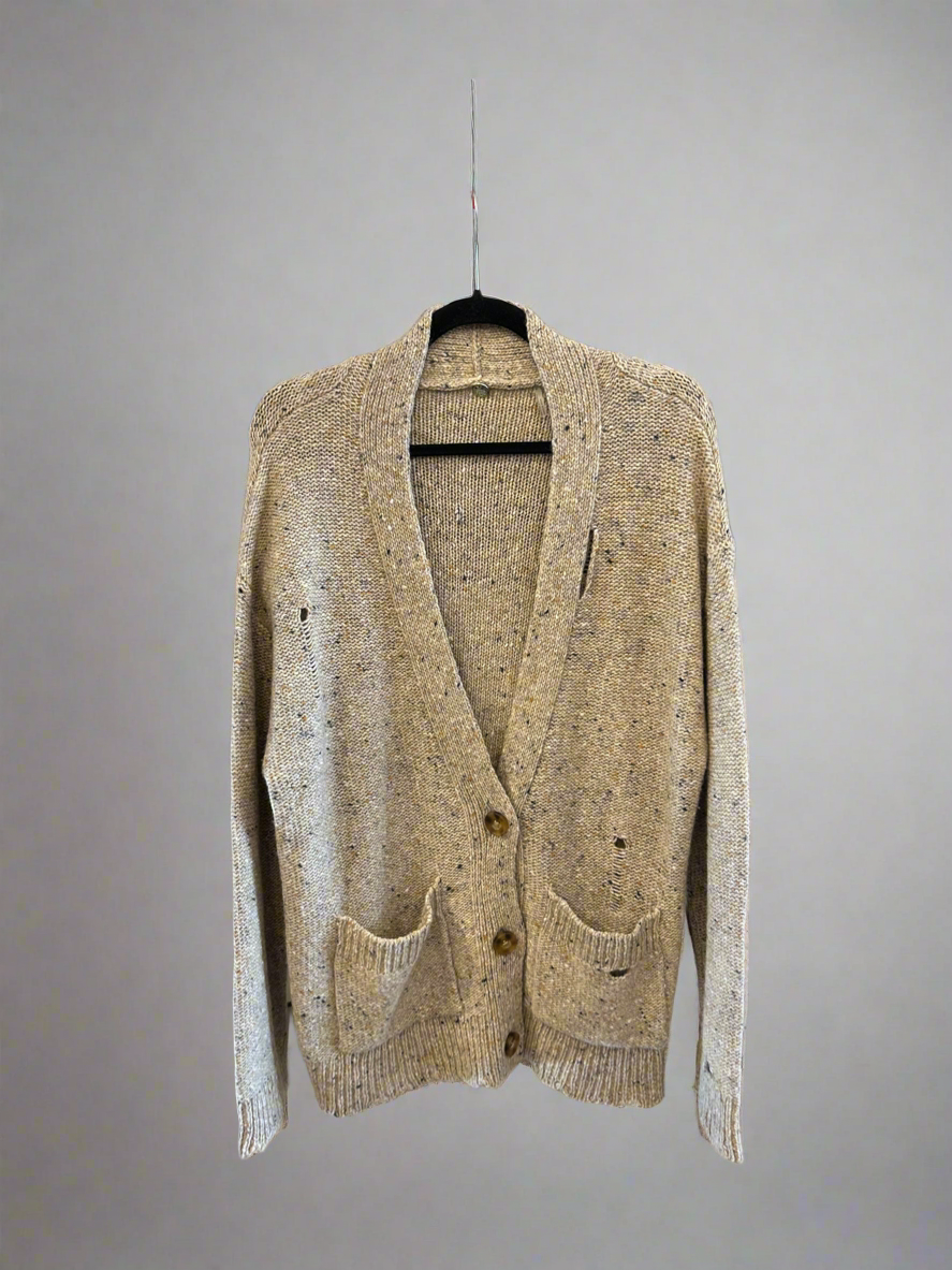 NEW* MARGARET OLEARY Distressed Cardigan - Size M