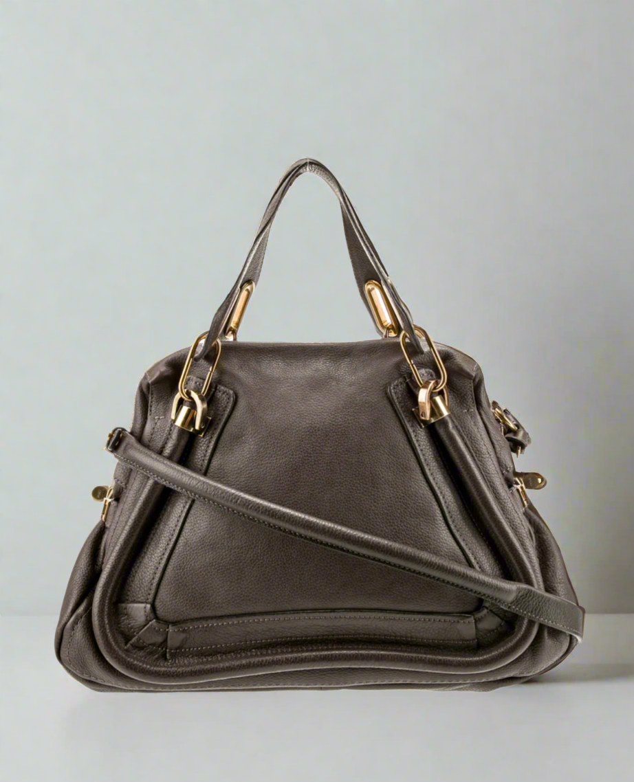 CHLOE Paraty Taupe Leather - Medium