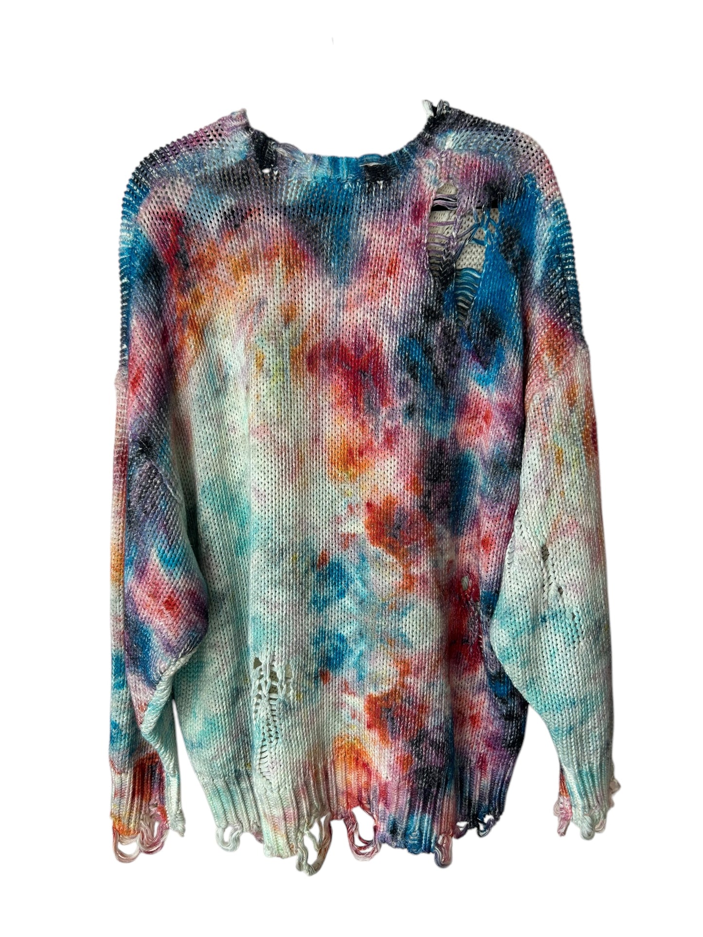 R13 Multicoloured Distressed Cardigan - Size M