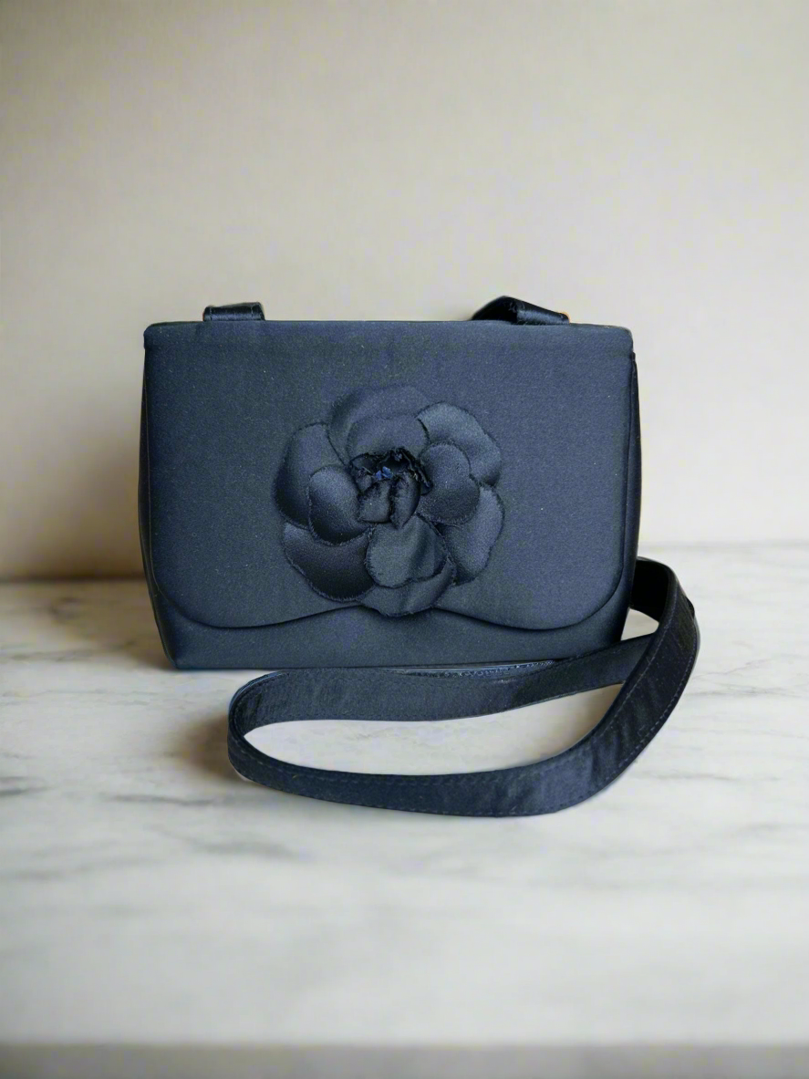 CHANEL Navy Camellia Crossbody