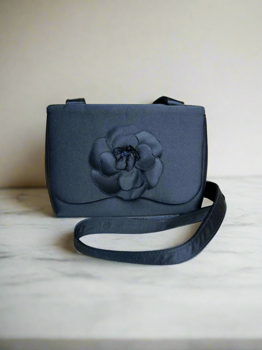 CHANEL Navy Camellia Crossbody