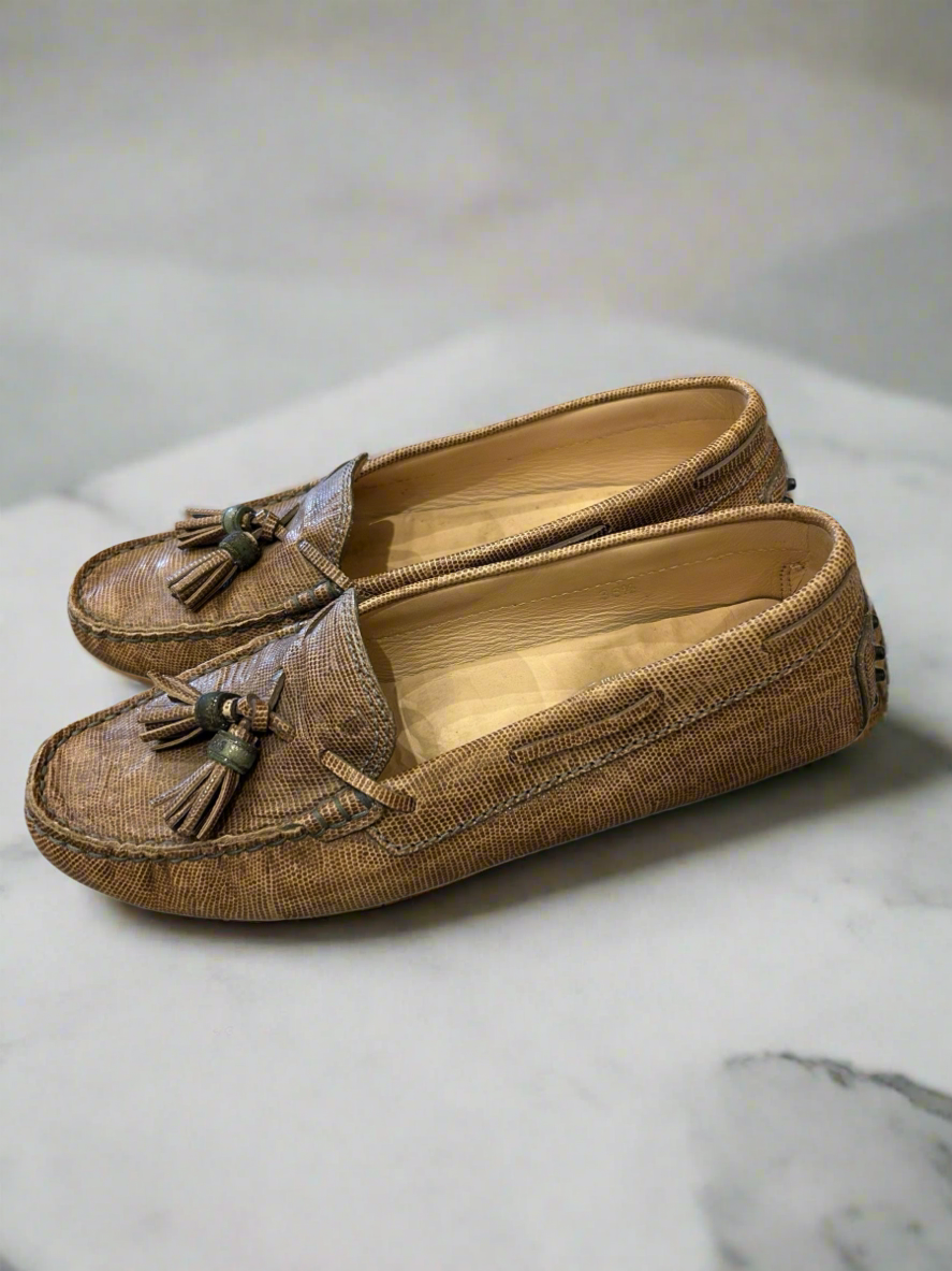 TODS Lizard Loafers - Size 36.5