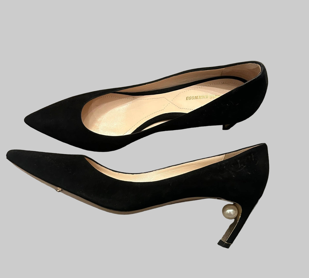 NICHOLA KIRKWOOD Faux Pearl Suede Pump - Size 41