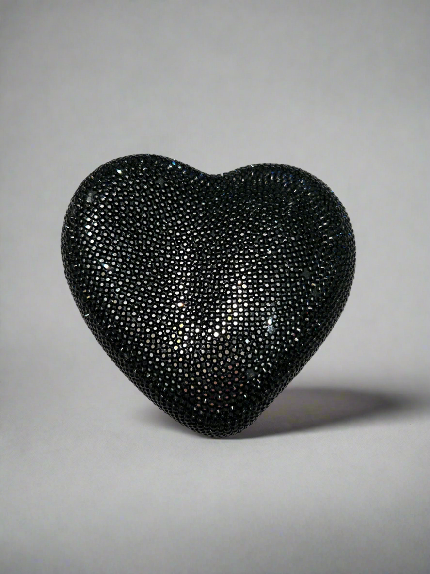 JUDITH LEIBER Rhinestone Heart Chain Bag