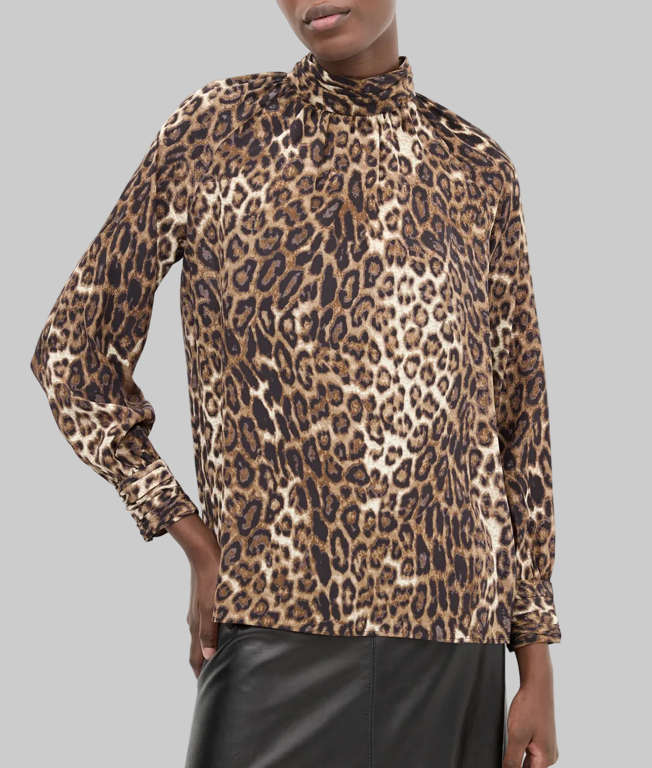 NILI LOTAN Silk Leopard Blouse - Size L