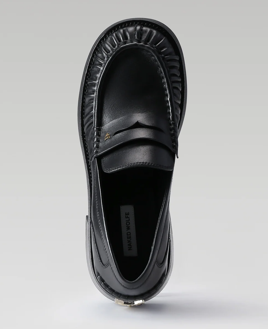 NEW* NAKED WOLFE Fuse Black Leather Loafers - Size 9