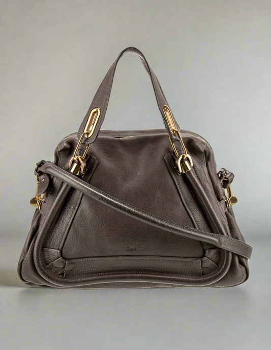 CHLOE Paraty Taupe Leather - Medium