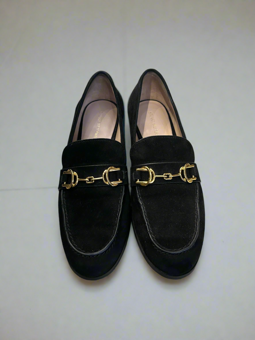 STUART WEITZMAN Black Suede Loafer - Size 7