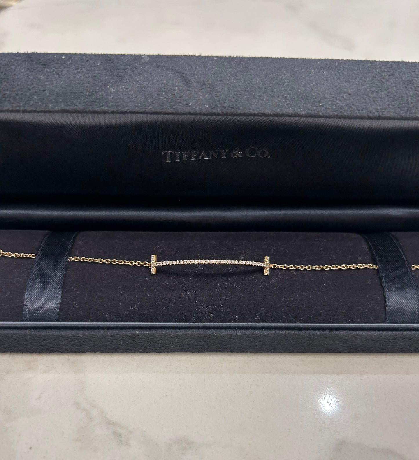 Tiffany T Smile Bracelet
in Yellow Gold w/ Diamonds