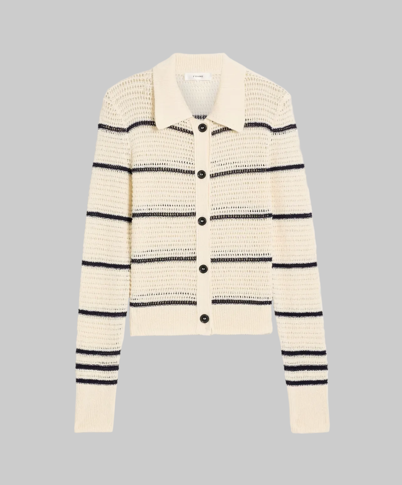 FRAME Striped Knit Button Up - Size L
