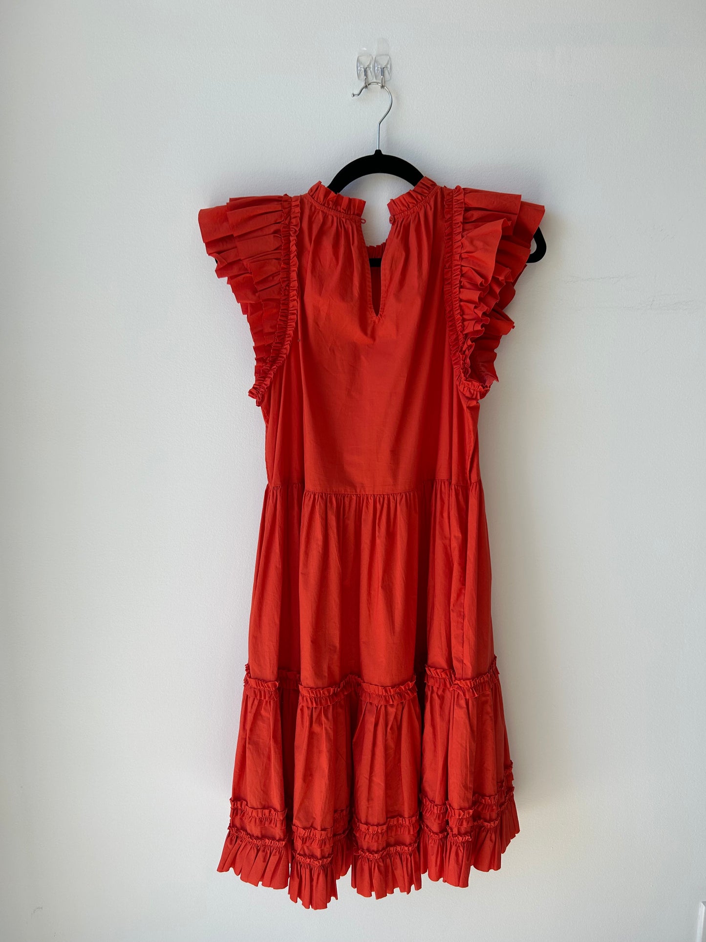 ULLA JOHNSON Tasmin Ruffled Tiered Cotton Dress - Size 6