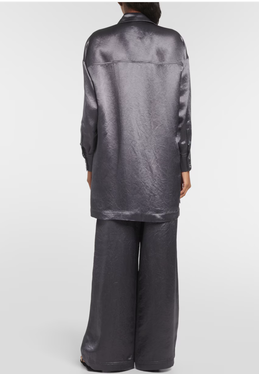 Max Mara Leisure Bacio Crinkle Satin Set - Size 14