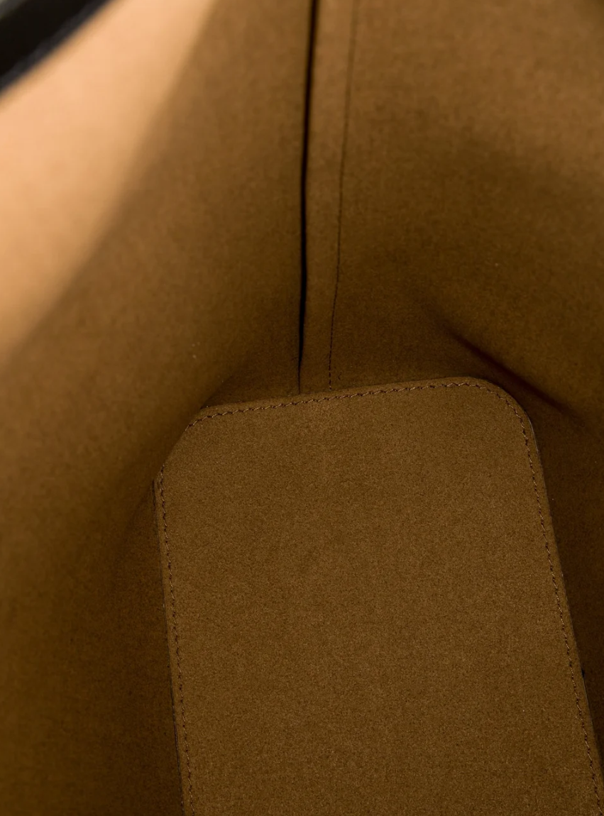 MAX MARA Denim Shoulder Bag w/ Leather Pochette