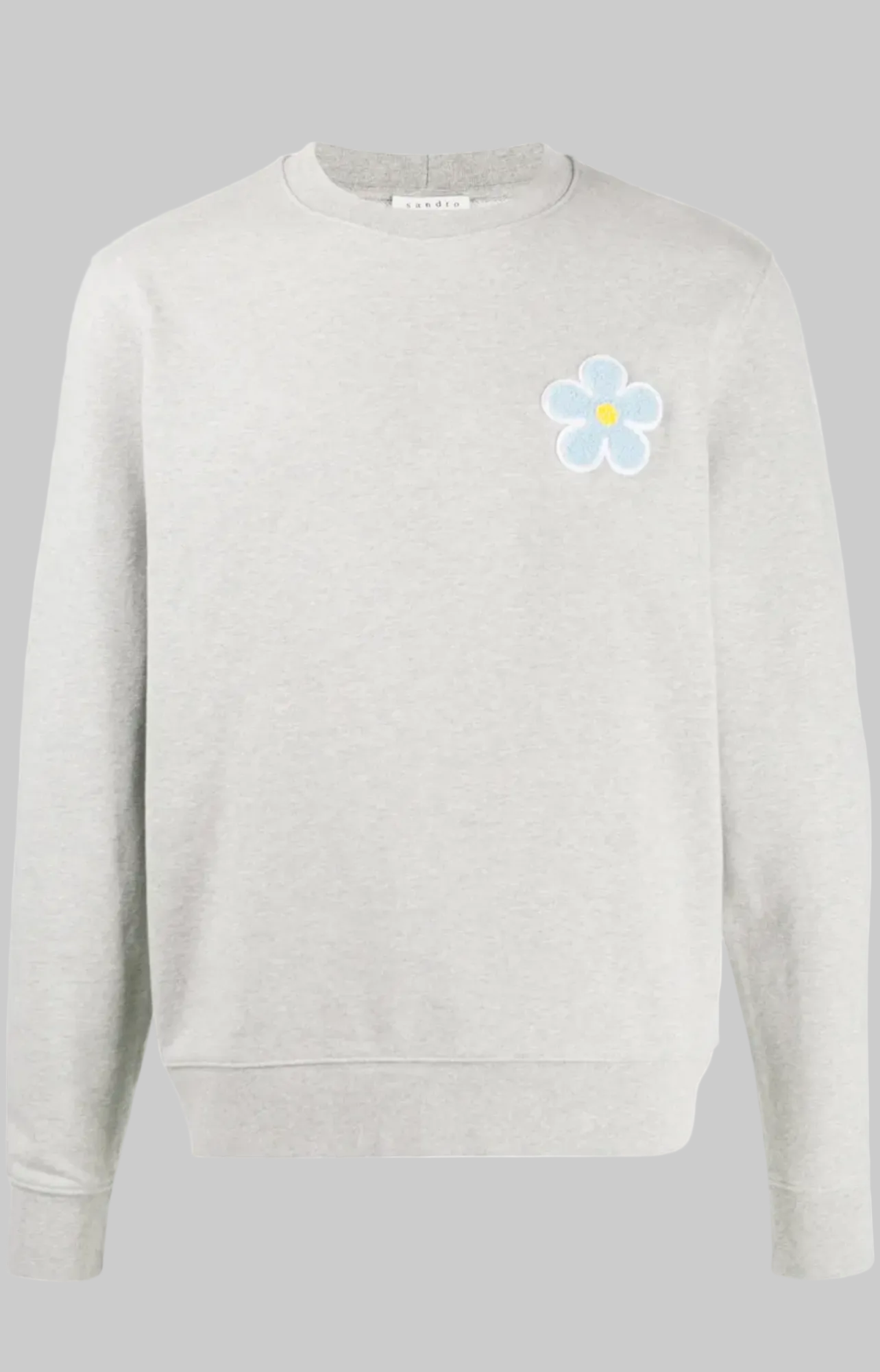 SANDRO Grey Flower Crewneck Sweater - Size M