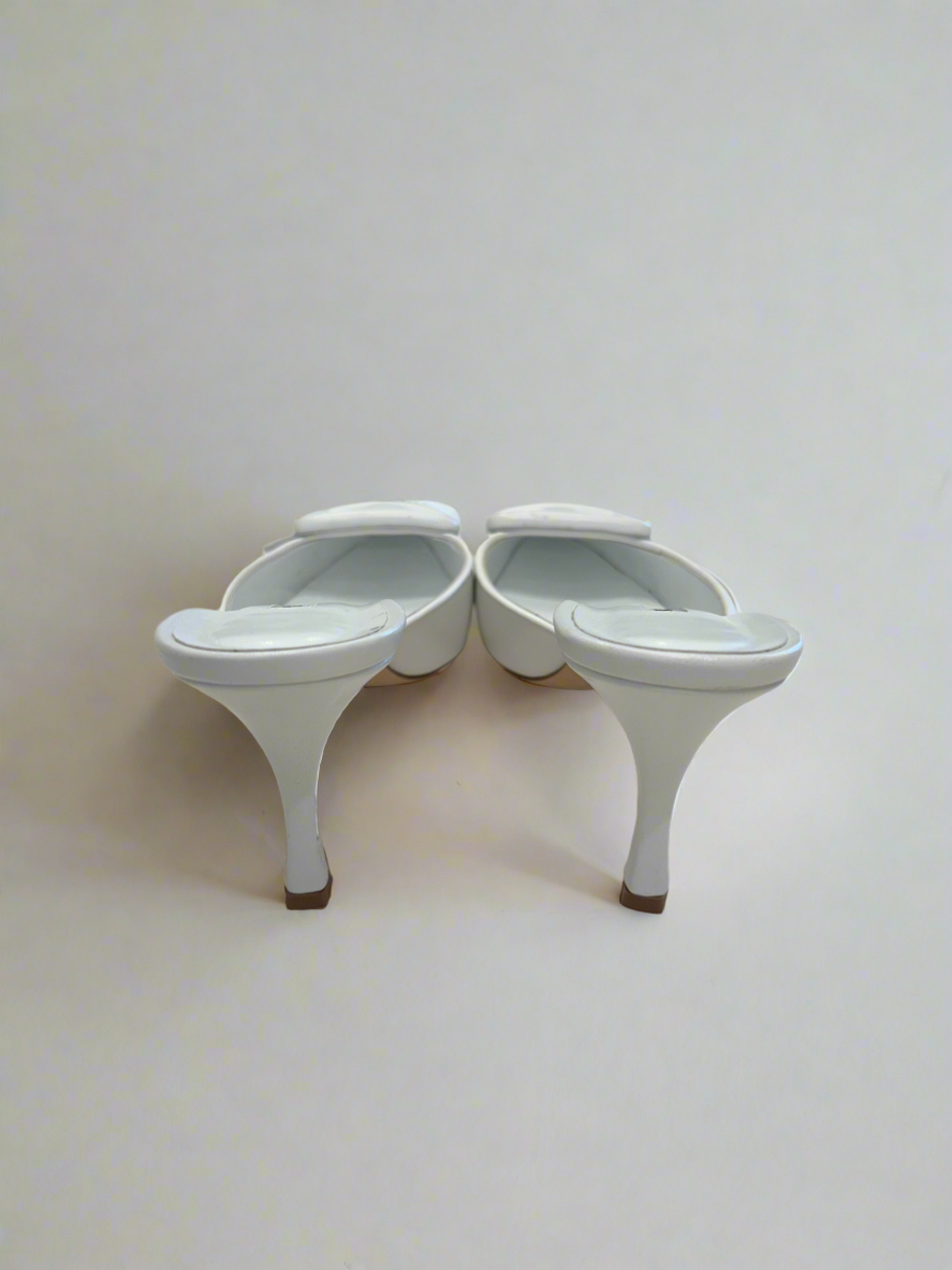MANOLO BLAHNIK Maysale 50 Buckle Mules - Size 38
