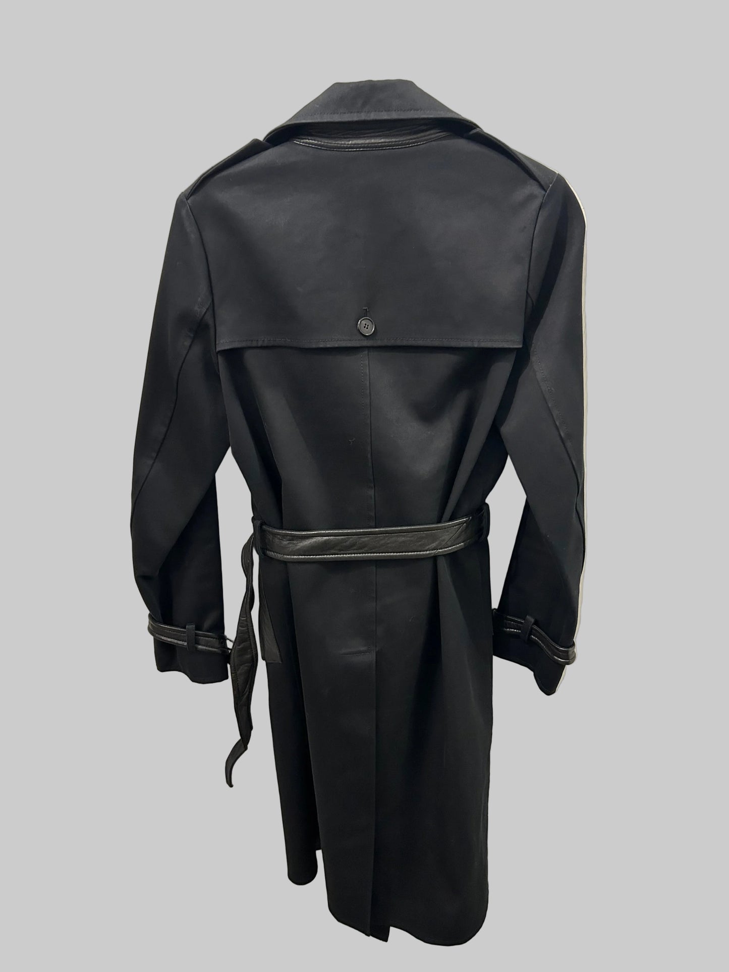 TOM FORD Black Leather Trim Trench - Size 36