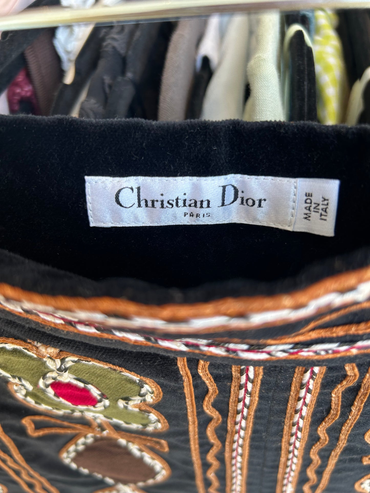 CHRISTIAN DIOR Embroidered Velvet Shorts - Size 6