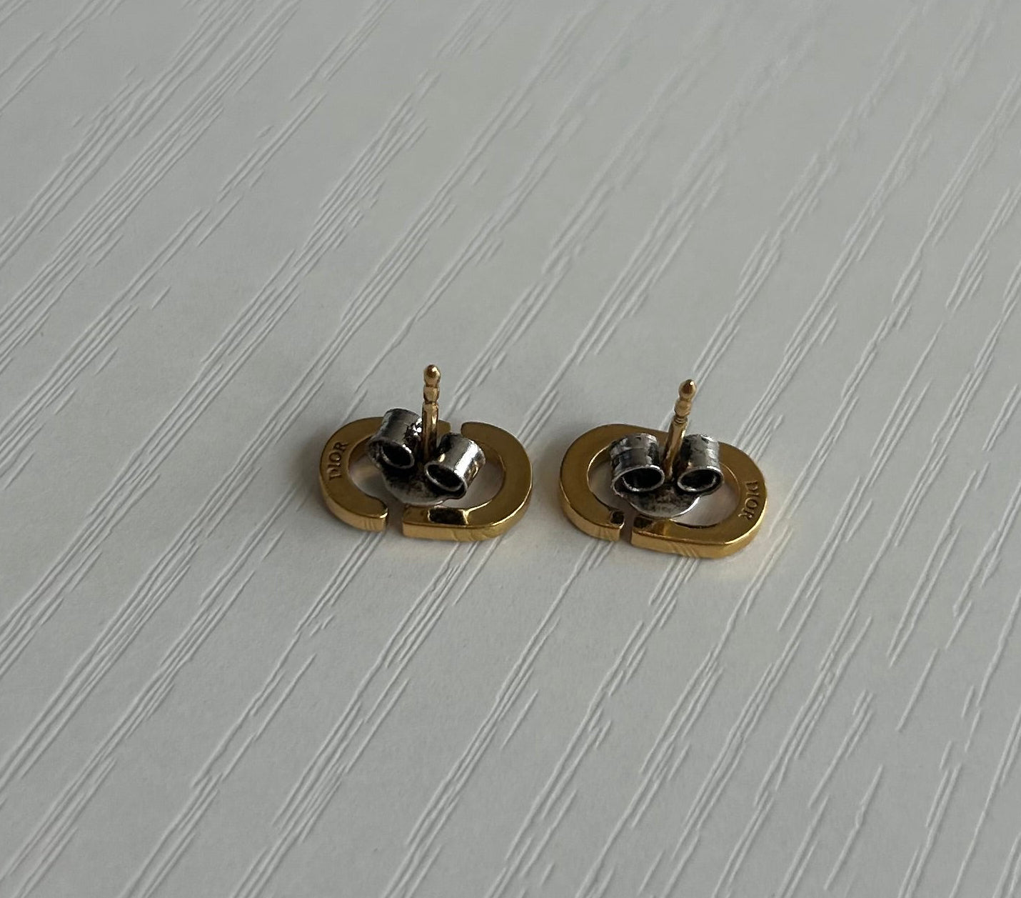 CHRISTIAN DIOR CD Rhinestone Stud Earrings