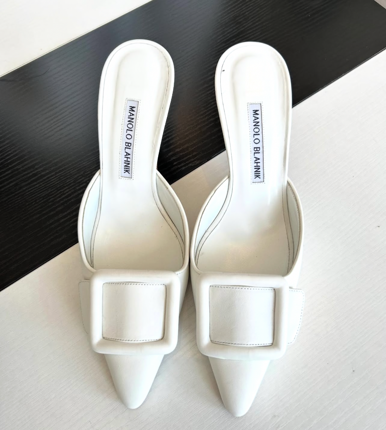 MANOLO BLAHNIK Maysale 50 Buckled Mules - Size 38