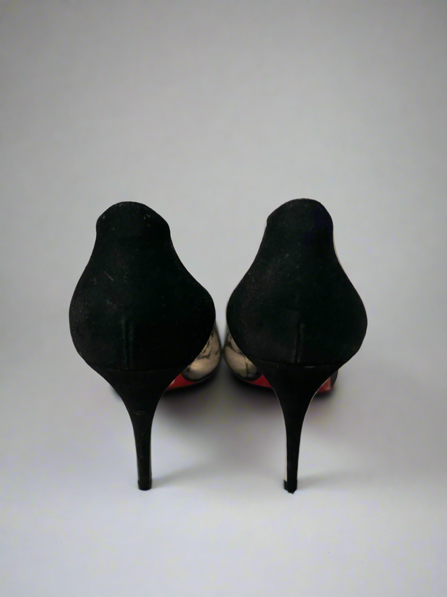 CHRISTIAN LOUBOUTIN Black Pigallelace Follies Pumps - Size 39.5
