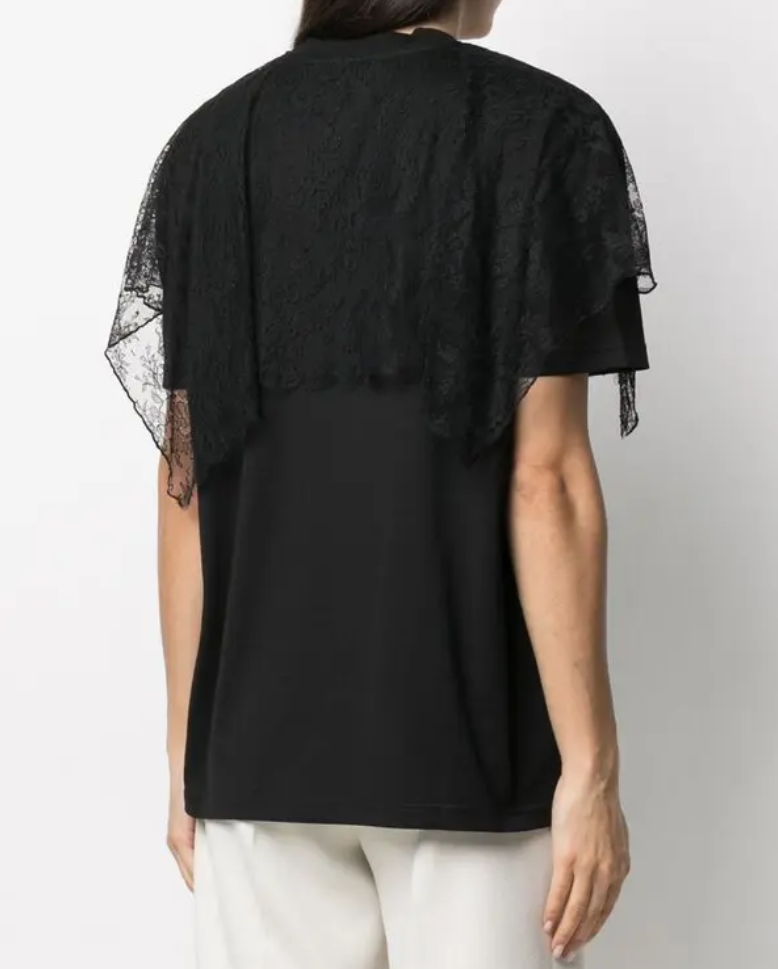 GIVENCHY Floral Lace Panel T-Shirt