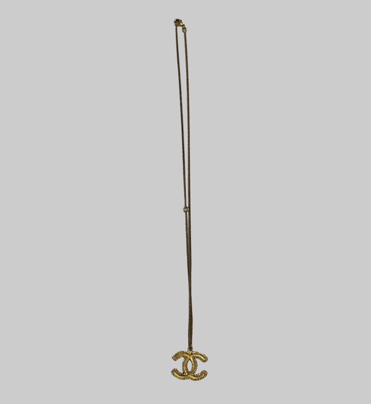 CHANEL 2014 CC Gold Plated Pendant Necklace