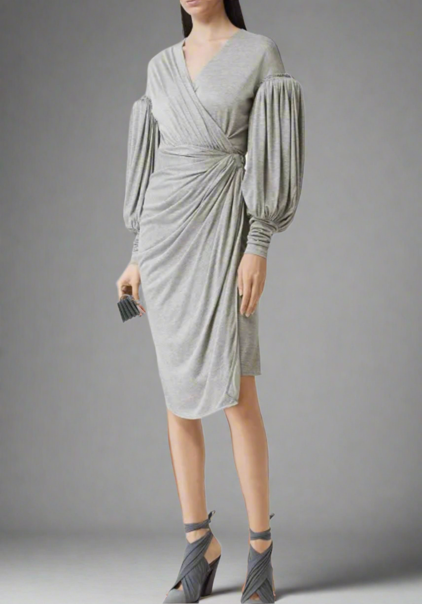 NEW* BURBERRY Draped Front Jersey Dress - Size 4