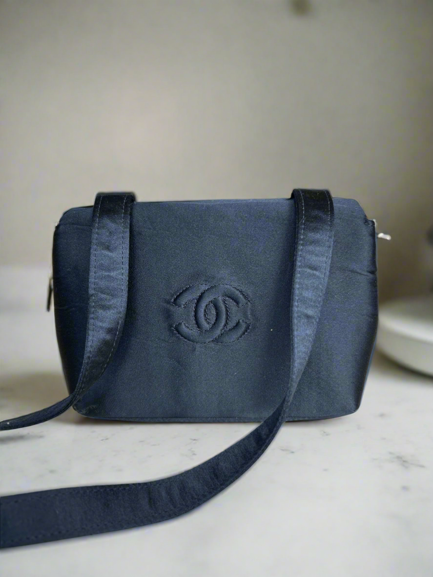 CHANEL Navy Camellia Crossbody