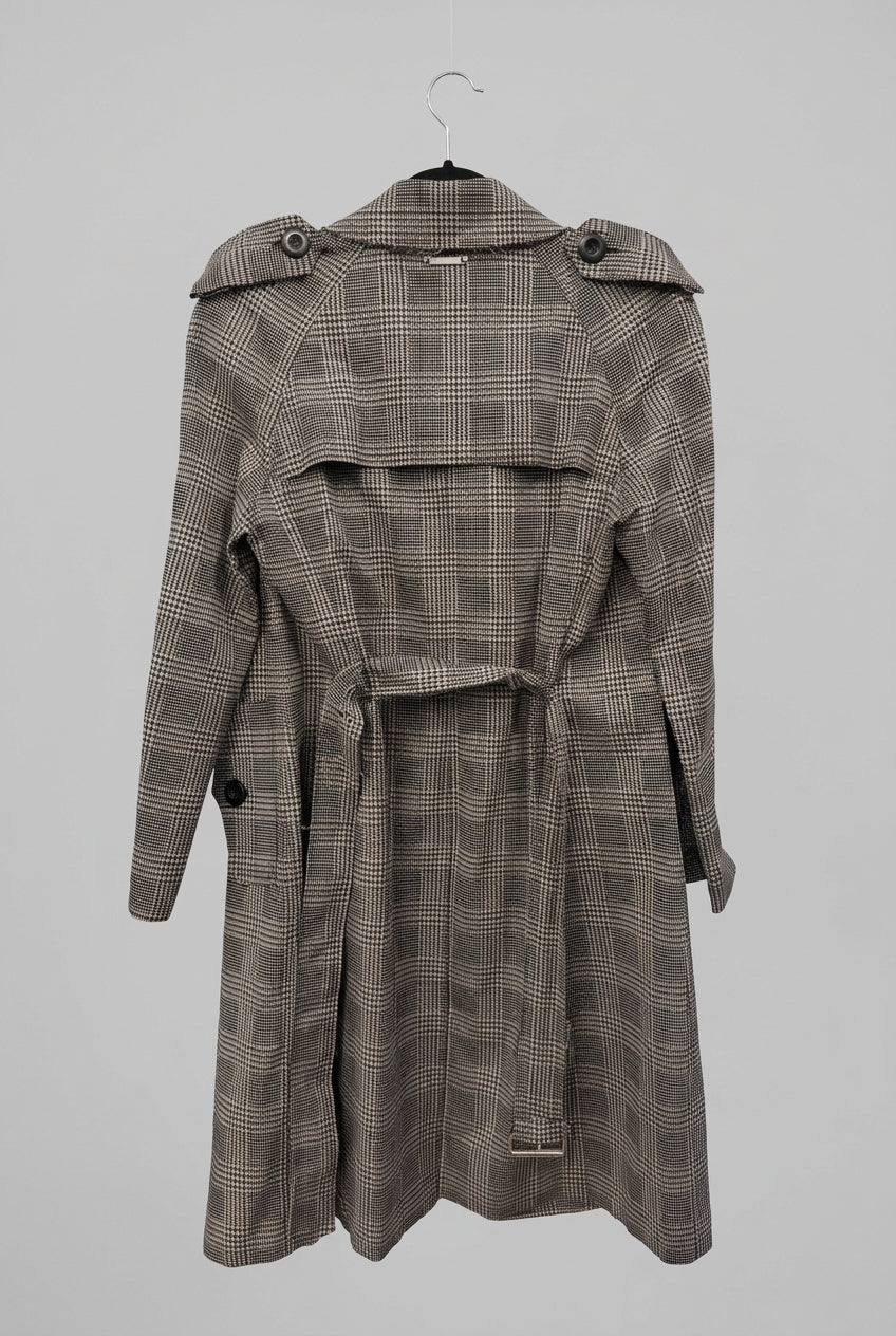 TWINSET Plaid Mid-length Trench - Size S